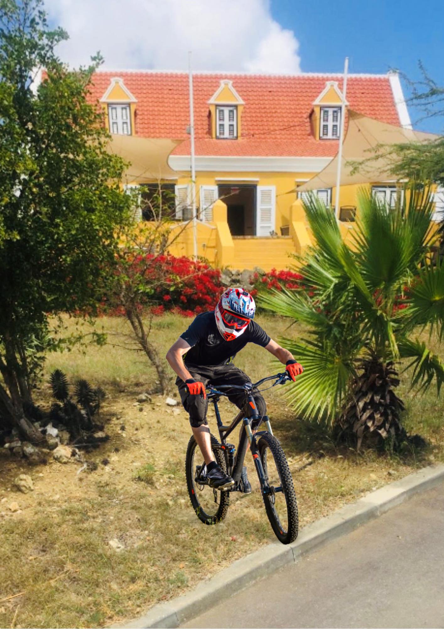 A rental bike on a Curaçao trail